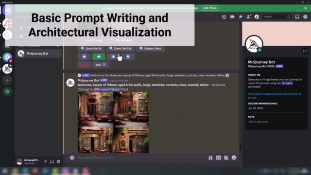 MidJourney for Architects: AI Image Generation & Animation - Screenshot_01