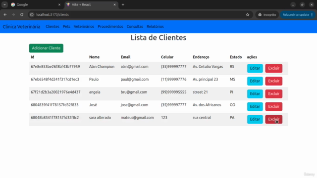 Sistema para Clínica Veterinária com React e Nodejs - Screenshot_02