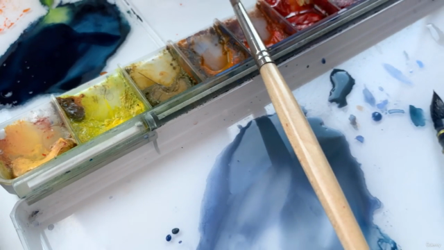 The sunset above the sea: painting with watercolor - Screenshot_02