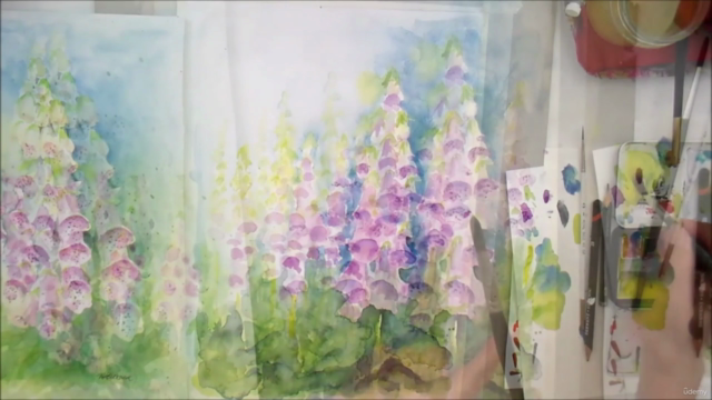 Watercolour WET into WET  loosen up, paint FOXGLOVES boldly. - Screenshot_04